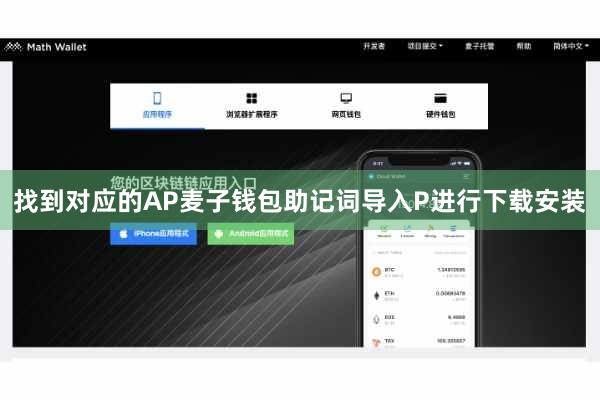 找到对应的AP麦子钱包助记词导入P进行下载安装