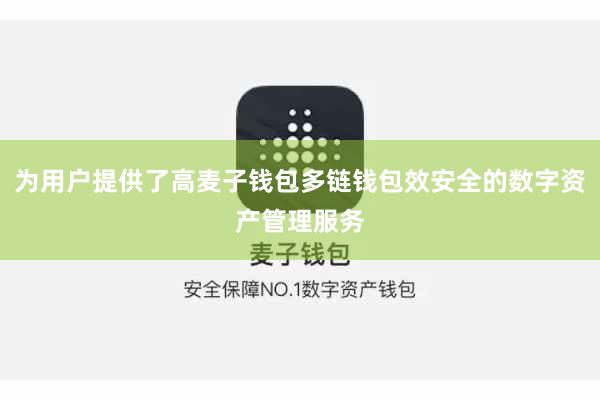为用户提供了高麦子钱包多链钱包效安全的数字资产管理服务